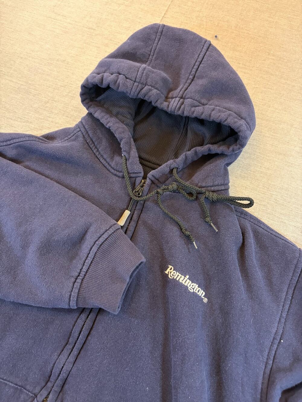 Remington Men's Navy Blue Zip-up Thermal Lined Hoodie Large